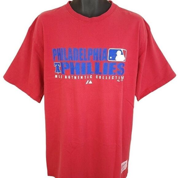 Philadelphia Phillies T Shirt Vintage Y2K MLB Baseball Majestic Mens Size Large - Picture 1 of 7